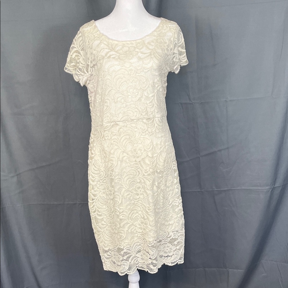 Ci Sono Cream Lace Midi Dress